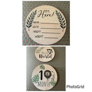 Baby Milestone wooden disc